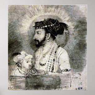 Rembrandt - Shah Jahan en zijn zoon 1656 Poster