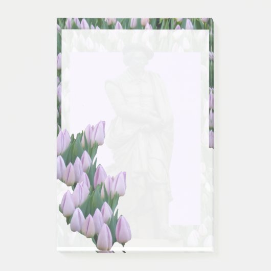 Rembrandt Statue Amsterdam Tulips Post it Notes (Voorkant)