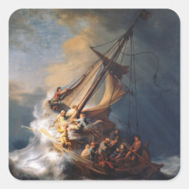Rembrandt Storm Zee van het Schilderen van Galilea Vierkante Sticker