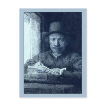 Rembrandt Tekening in een venster