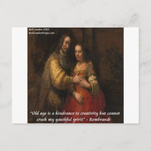 Rembrandt "The Jewish Bride" & Quote van het oude Briefkaart