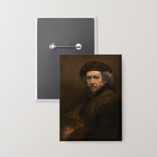Rembrandt Zelfportret: Nederlandse Gouden Eeuw sch Button