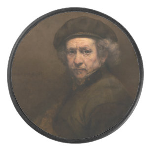Rembrandt Zelfportret: Nederlandse Gouden Eeuw sch Hockey Puck