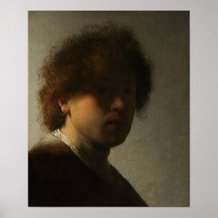 Rembrandt - zelfportret op jeugdige leeftijd poster