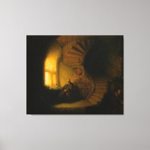 Rembrandt's Filosoof in Meditation Canvas Afdruk