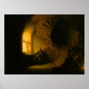 Rembrandt's Filosoof in Meditation Poster
