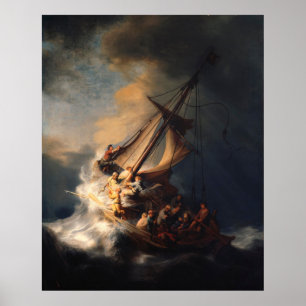 Rembrandt's Storm op het Zee van Galilea Poster