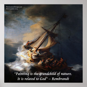 Rembrant Natuur Citaat over "Storm op het Meer van Poster