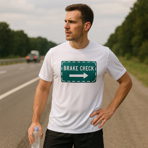 Remcontrole verkeersbord met pijl t-shirt