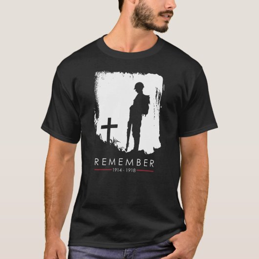 Remember 1914 - 1918 WW1 Veteran T-shirt (Voorkant)