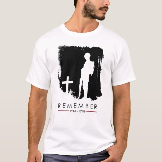 Remember 1914 - 1918 WW1 Veteran T-shirt (Voorkant)