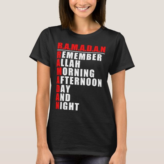 Remember Allah Ramadan Kareem Ramadan Mubarak Mo T-shirt (Voorkant)