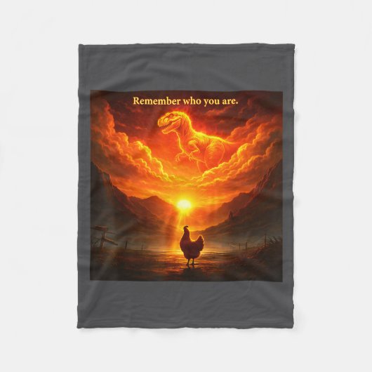 Remember Who Are You Dinosaur Chicken Cool Funny G Fleece Deken (Voorkant)