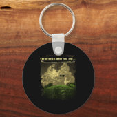 Remember Who You Are Funny Chicken Dinosaur Evolut Sleutelhanger (Voorkant)