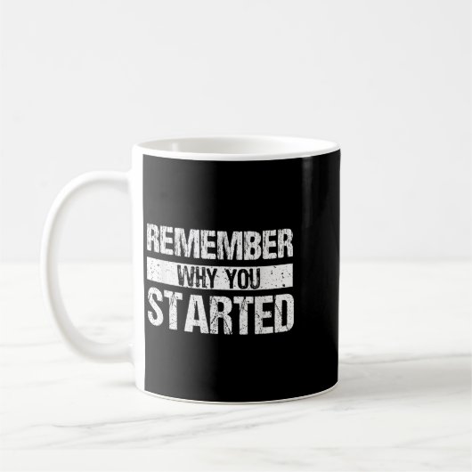 Remember Why You Started - Distressed - Motivation Koffiemok (Links)