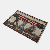 Remember Wipe Your Hooves Rug, Animal  Deurmat (Schuin)