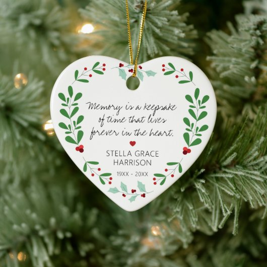 Remembrance Memory Is A Keepsake Greenery Phot Keramisch Ornament (Boom)