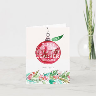 Remerciement à un enseignant Carte de Noël perso