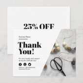 Remerciement Carte de Remise de Fidélité Entrepris (Devant / Derrière)