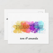 remerciement couleur Invitation pliée (Devant / Derrière)