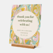 Remerciement de Fiançailles Abstrait Pastel Person (Angle)