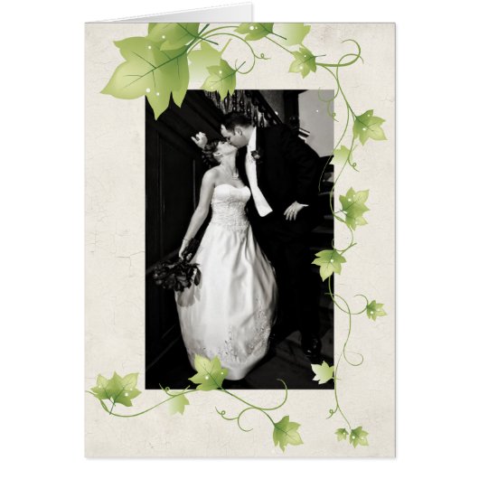 Remerciement de photo de mariage au lierre anglais (Devant)