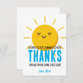 Remerciement de soleil, Merci à l'enseignant d'été (Devant / Derrière)