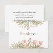 Remerciement de verdure florale élégante. Carte fl (Devant / Derrière)