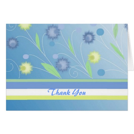 Remerciement floral bleu (Devant Horizontal)