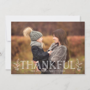 Remerciement Foliing   Carte photo de Thanksgiving