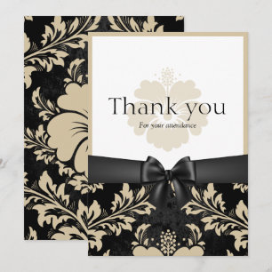 Remerciement invitation de mariage beige floral
