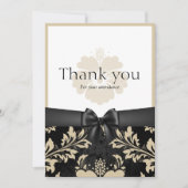 Remerciement mariage invitation beige fleurs (Devant)