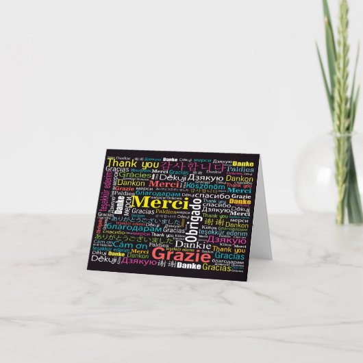 Remerciement Multiculturel ou Carte Blanche (Devant)