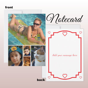 Remerciements 5 photo ajouter un message texte rouge carte de no