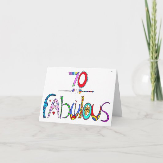 Remerciements 70 et fabuleuse carte de voeux d'anniversaire (Devant)