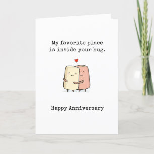 Remerciements À l'intérieur de ma carte d'anniversaire Hug