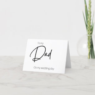 Remerciements À mon père sur ma carte du jour de mariage