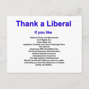 Remerciements à une carte postale libérale