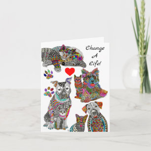 Remerciements Adoption de chiens et de chats et carte de voeux S