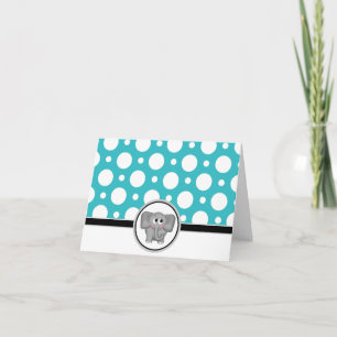 Remerciements Adorable Carte de point Polka Turquoise personnali