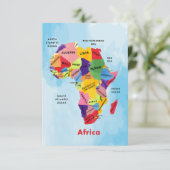 Remerciements Afrique Carte couleur de l'eau (Debout devant)