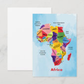 Remerciements Afrique Carte couleur de l'eau (Devant / Derrière)