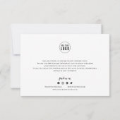 Remerciements Ajouter un script de logo et un Carte de remerciem (Dos)