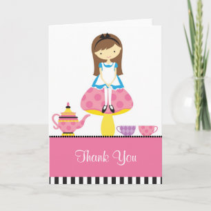 Remerciements Alice dans la carte de note du pays des merveilles