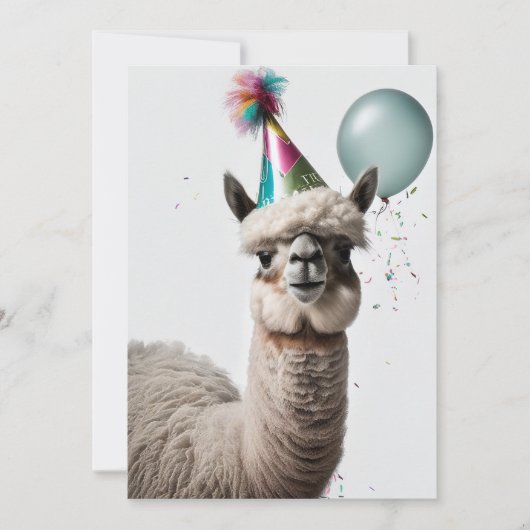 Remerciements Alpaca Anniversaire Carte de voeux Appartement (Devant)