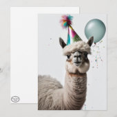 Remerciements Alpaca Anniversaire Carte de voeux Appartement (Devant / Derrière)