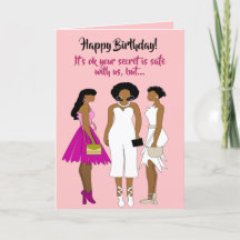 Amusante carte d'anniversaire de femme afro-améric