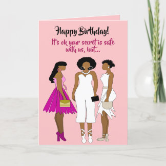 Remerciements Amusante carte d'anniversaire de femme afro-améric
