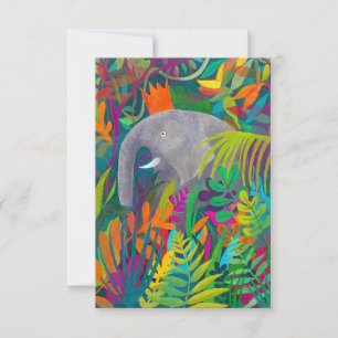 Remerciements Animal de fête ! Carte éléphant de jungle