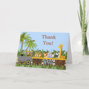 Remerciements Animaux de jungle de safari dans le carte de